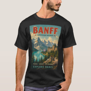 Vintage Banff Kanadische Rocky Mountains Reise T-S T-Shirt