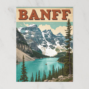 Vintage Banff: Lake Louise & Peaks Postkarte