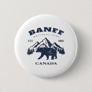 Vintage Banff National Park Kanada Souvenir Wander Button
