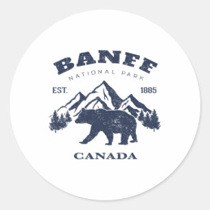 Vintage Banff National Park Kanada Souvenir Wander Runder Aufkleber