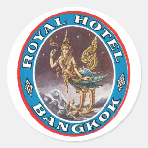 Vintage Bangkok Thailand Runder Aufkleber