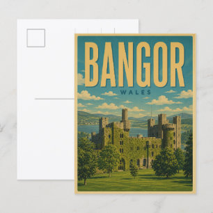 Vintage Bangor, Nordwales Geschenke und Souvenirs Postkarte