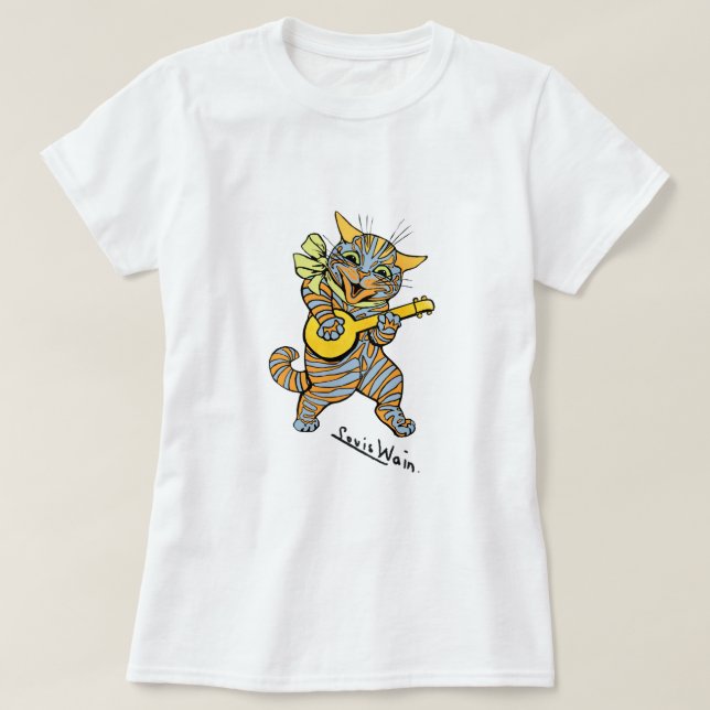 Vintage Banjo-Katze Louis Wain T-Shirt (Design vorne)