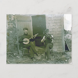 Vintage Banjo- und Fiddle-Spieler in Nantucket Postkarte