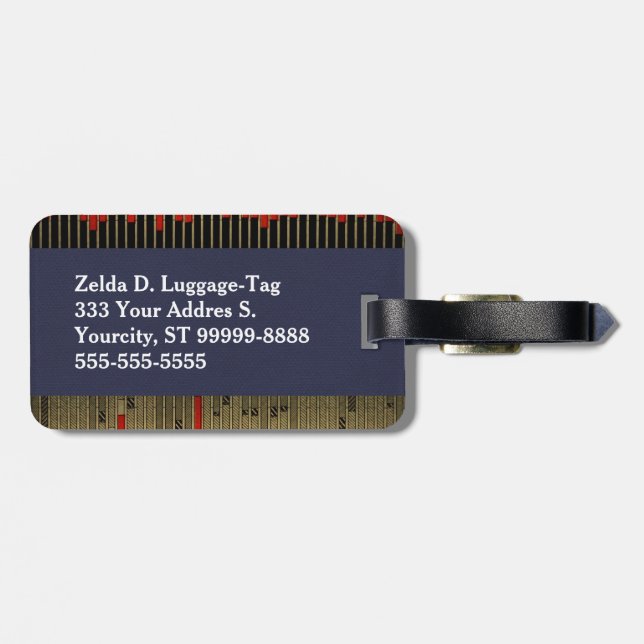 Vintage Bar Graph Chart Gepäckanhänger (Rückseite horizontal)