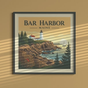 Vintage Bar Harbor Maine Poster
