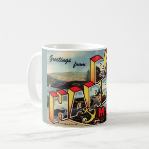 Vintage Bar Harbor Postkarten-Tasse Kaffeetasse