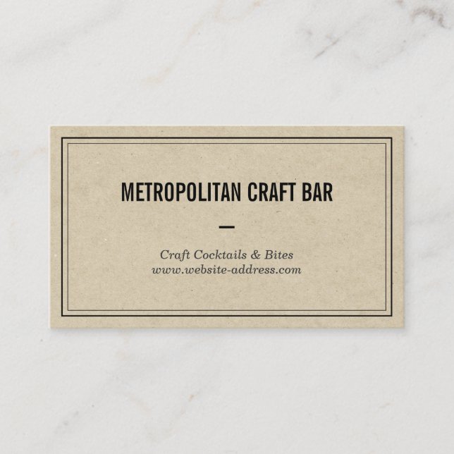 Vintage Bar, Restaurant Business Card Visitenkarte (Vorderseite)