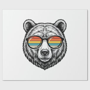 Vintage-Bär-Sonnenbrille Vektorgrafikdesign_1 Geschenkpapier