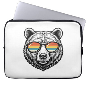 Vintage-Bär-Sonnenbrille Vektorgrafikdesign_1 Laptopschutzhülle