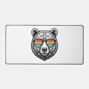 Vintage-Bär-Sonnenbrille Vektorgrafikdesign_1 Schreibtischunterlage