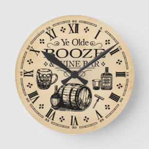 Vintage Bar Zimmer Runde Wanduhr