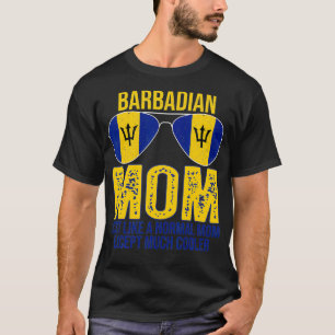 Vintage Barbadische Mama Barbados Flag Sonnenbrill T-Shirt
