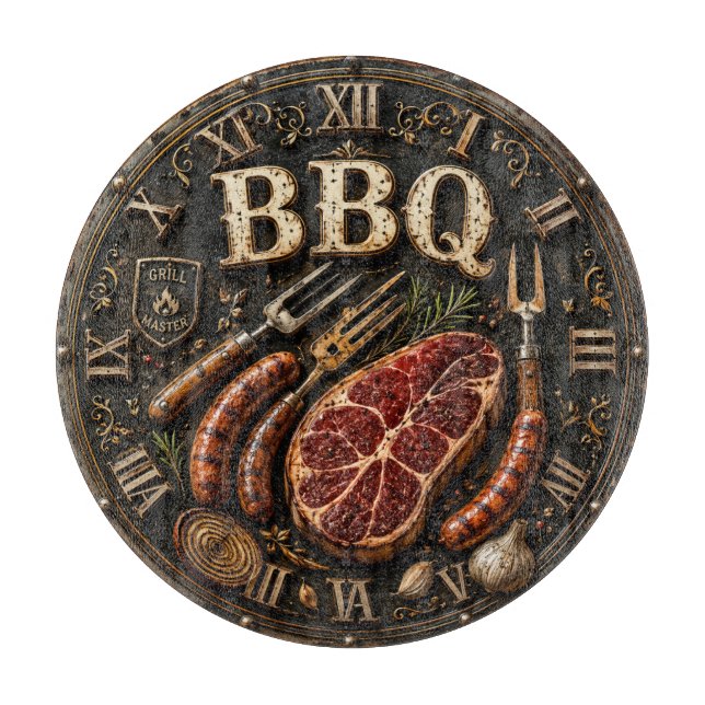Vintage Barbecue Pitmaster Gift Sausage Kitchen  Schneidebrett (Vorderseite)