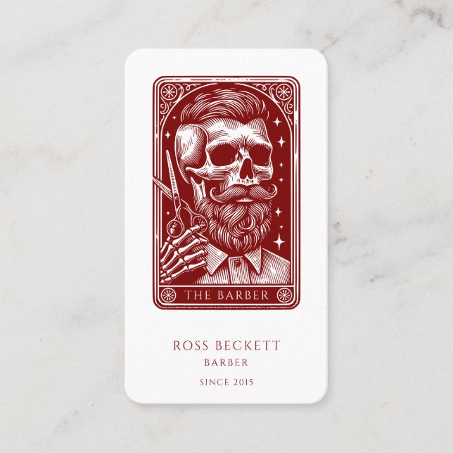 Vintage Barber Antique Tarot Terracotta Visitenkarte (Vorderseite)