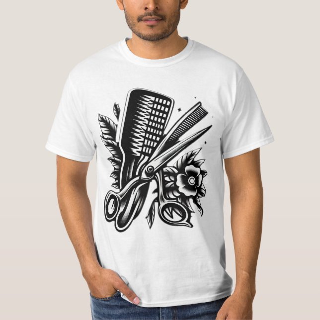 Vintage-Barber-Flash-Tattoo" T-Shirt (Vorderseite)
