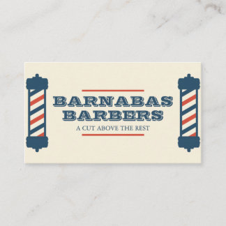 Vintage Barber Pole Barbershop Business Card Visitenkarte