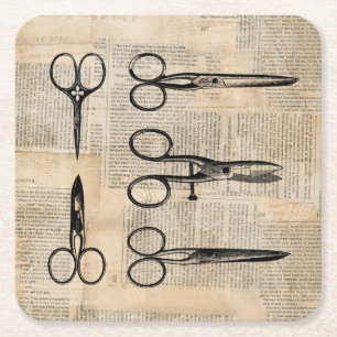 Vintage Barbers Shears Antike Schere Rechteckiger Pappuntersetzer