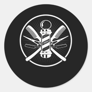 Vintage Barbertools Runder Aufkleber
