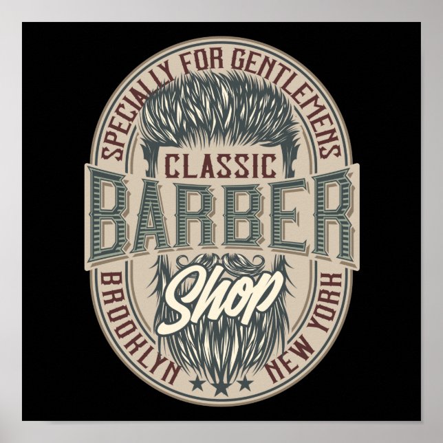 VIntage-Barbier-Logo Poster (Vorne)