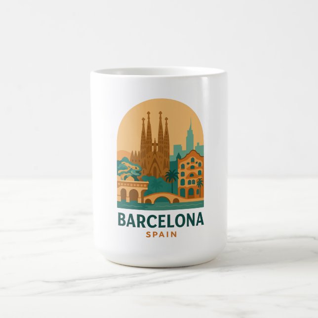 Vintage Barcelona Sagrada Familia Coffee Mug  Kaffeetasse (Mittel)