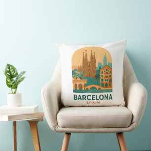 Vintage Barcelona Sagrada Familia Kissenbezug Kissen