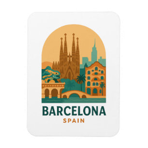 Vintage Barcelona Spanien Reise Sagrada Familia Magnet