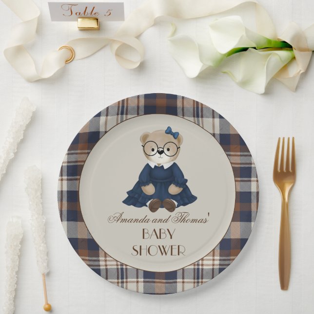 Vintage-Bärchen-Baby-Party  Pappteller (Hochzeit)