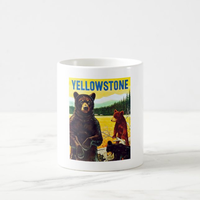 Vintage Bären im Gelbstein Kaffeetasse (Mittel)