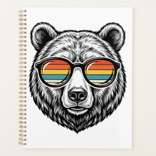 Vintage-Bären-Sonnenbrille Vektorgrafikdesign_1 Planer