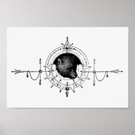 Vintage Bärendarstellung Poster