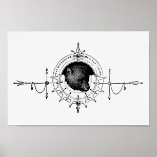 Vintage Bärendarstellung Poster