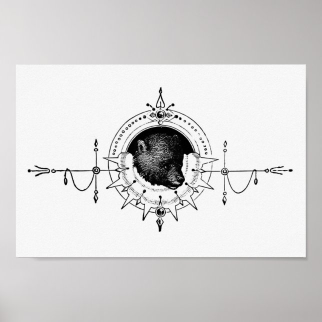 Vintage Bärendarstellung Poster (Vorne)