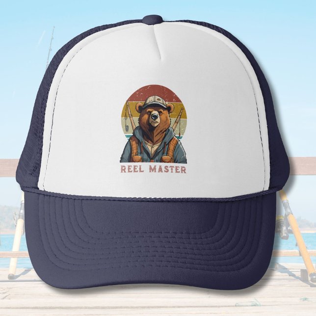 Vintage Bärenruhegaben für den Vater Fischer Truckerkappe (Vintage Bear Retirement Gifts for Fisherman Dad)