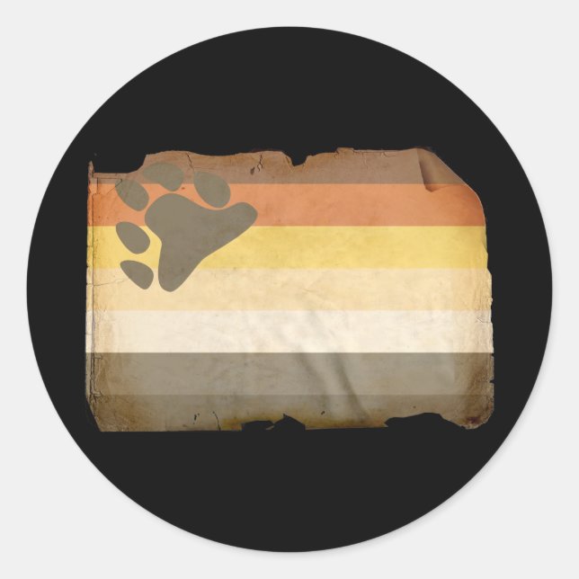 Vintage Bärenstolzflagge Runder Aufkleber (Vorderseite)