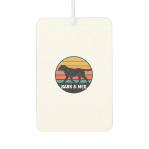 Vintage Bark And Meo Dog Sonnenuntergang-Shirt-Des Autolufterfrischer