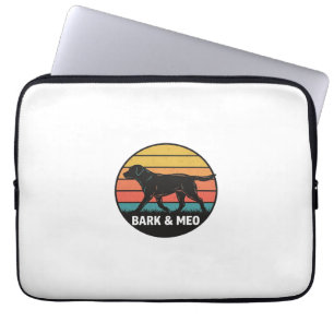 Vintage Bark And Meo Dog Sonnenuntergang-Shirt-Des Laptopschutzhülle