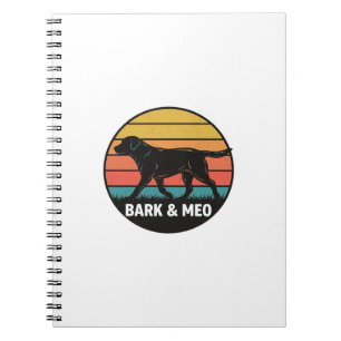 Vintage Bark And Meo Dog Sonnenuntergang-Shirt-Des Notizblock