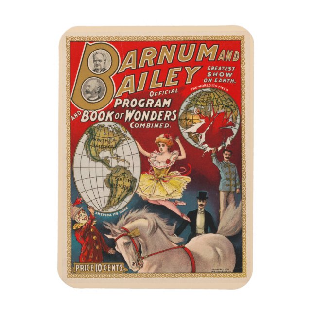 Vintage-Barnum-und-Bailey-Programmcover Magnet (Vertikal)