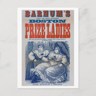 Vintage Barnum Zirkus Dicke Damen Sideshow-Freaks Postkarte