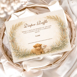 Vintage Barnyard Wildblumen Windeltombola Begleitkarte