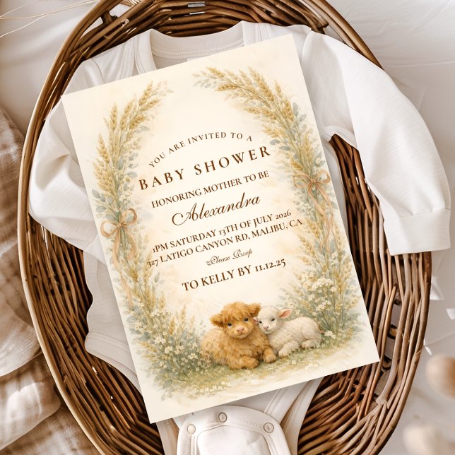 Vintage Barnyard Wildflower Baby Shower Einladung (Von Creator hochgeladen)