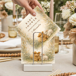 Vintage Barnyard Wildflower Baby Shower Serviette