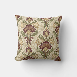 Vintage Barock-Akanthus-Ornament-Damask-Blumenkuns Kissen