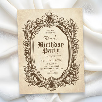 Vintage Barock antik verziert Geburtstag Einladung