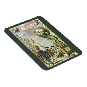 Vintage Barock-Ära-Atlas-Frontispiz-Weltglobus Magnet