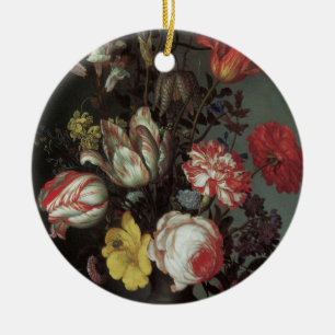 Vintage Barock-Blumen von Balthasar van der Ast Keramik Ornament