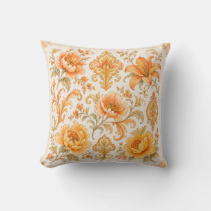 Vintage Barock Blumenmuster – Warm Orange /Gold Kissen