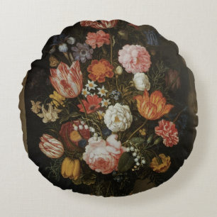 Vintage Barock, Blumenstück von Bosschaert, dem Äl Rundes Kissen