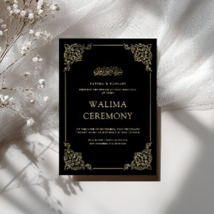 Vintage Barock Gold Schrift Walima Zeremonie Einladung